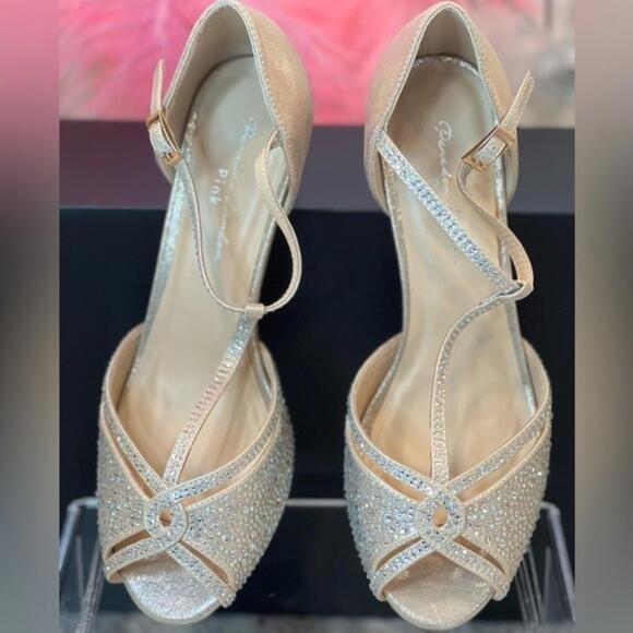 NEW Paradox London Pink Seva Sparkle Rhinestone Strappy Heels (PLXX006) - Picture 5 of 6